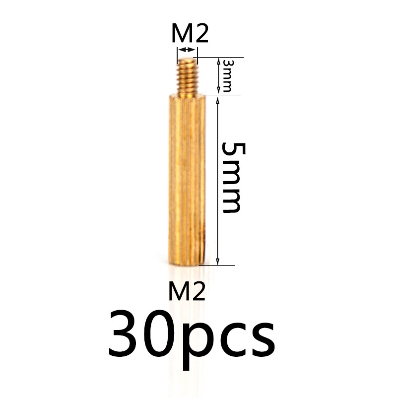 M2 Brass Round Standoff MaleFemale Knurled Cylindrical PCB Standoff Spacer Motherboard Column
