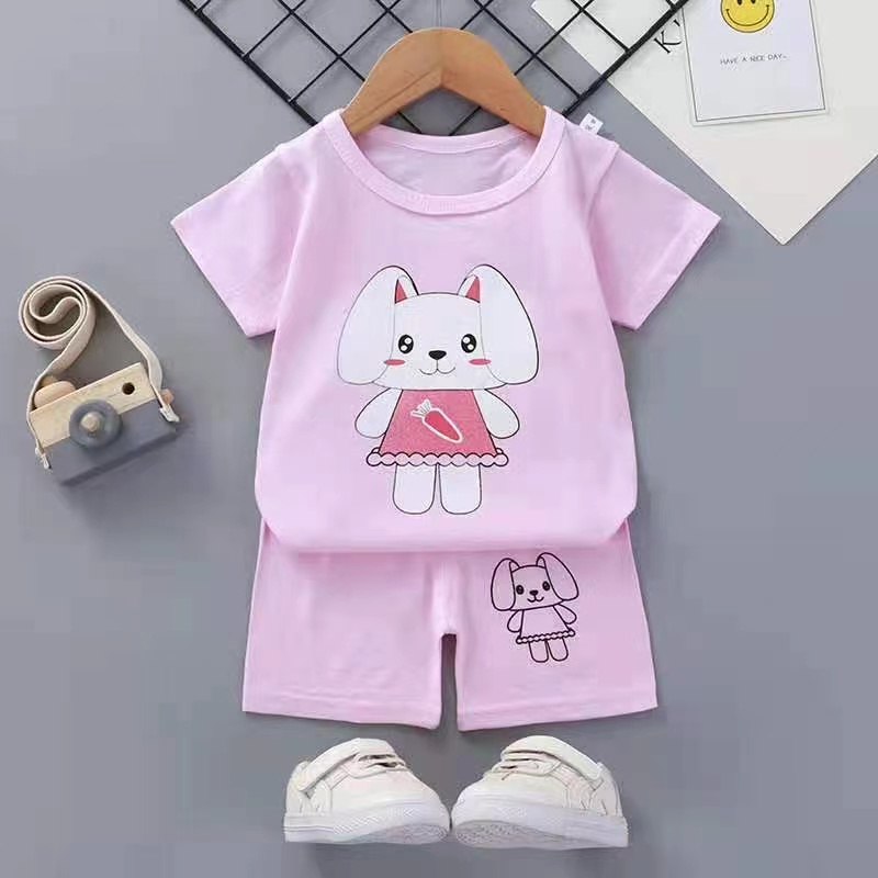 (6M-4Y) Boys Girls Tshirt Shorts 2 Piece Set Pajamas Terno for Kids ...