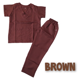 1Austee Only Brown Variation Medical Uniform For Unisex Scrubsuit ...