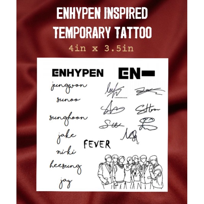 ENHYPENInspired Temporary Waterproof Tattoos Set (by Whalien's Tattoo