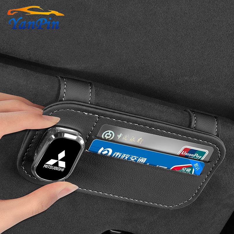 For Mitsubishi car rearview mirror multi-function glasses clip glasses ...