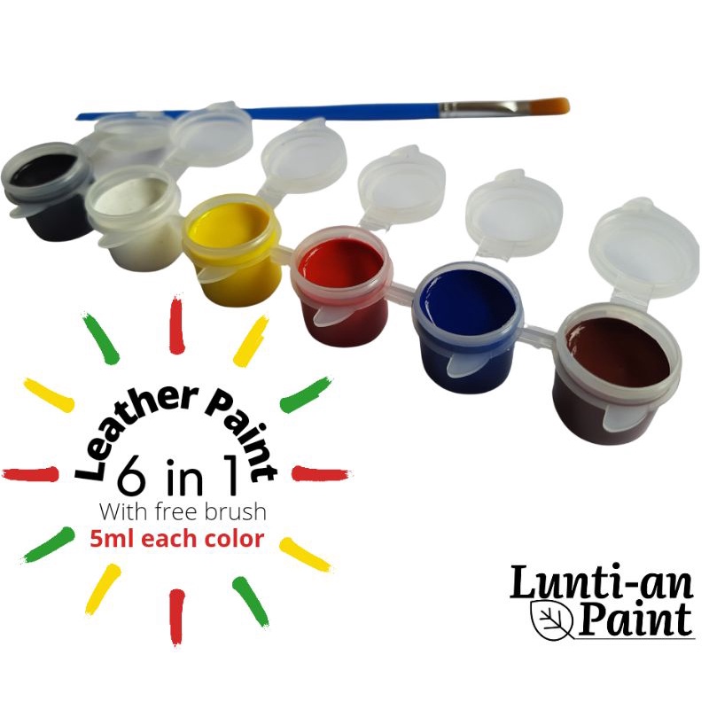 Leather Paint / Shoe Paint / Midsole Paint / DIY Paint 6 in 1 Color 5ml