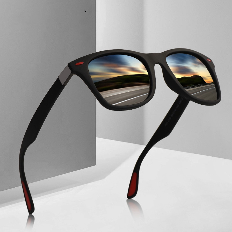 TR90 Frame Men Polarized Sunglasses Men Women Driving Retro Square