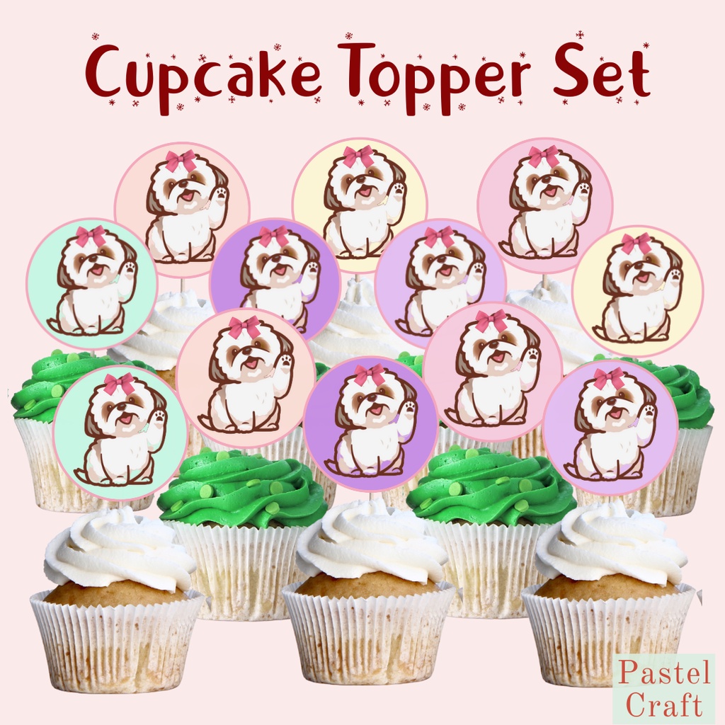 Dog Shih Tzu Girl 12 pcs pack Customized Cupcake Toppers for Parties Events Celebrations Shopee Philippines