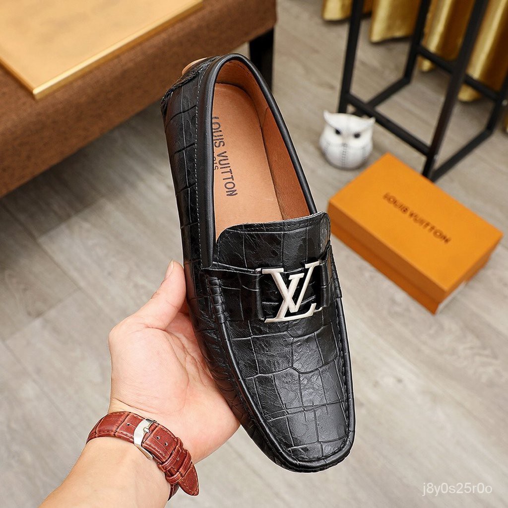 hjVB Original 2021 LV Louis Vuitton Men's Leather Loafers Shoes Size: 38-45  001682