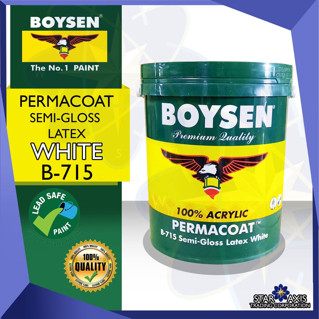 BOYSEN PERMACOAT SEMIGLOSS LATEX WHITE B715 4L Shopee Philippines