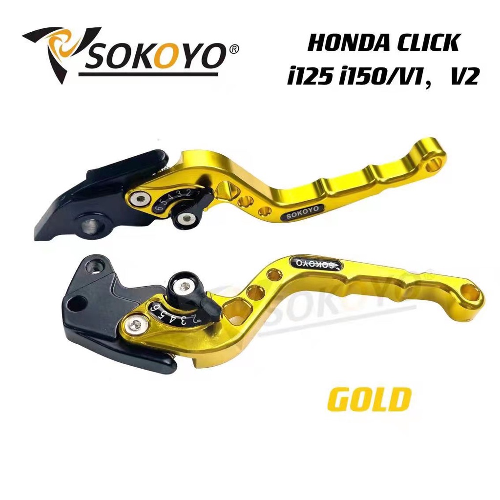 1Pair CNC Alloy Brake Lever for Honda Click v1 v2 125i 150i Adjustable