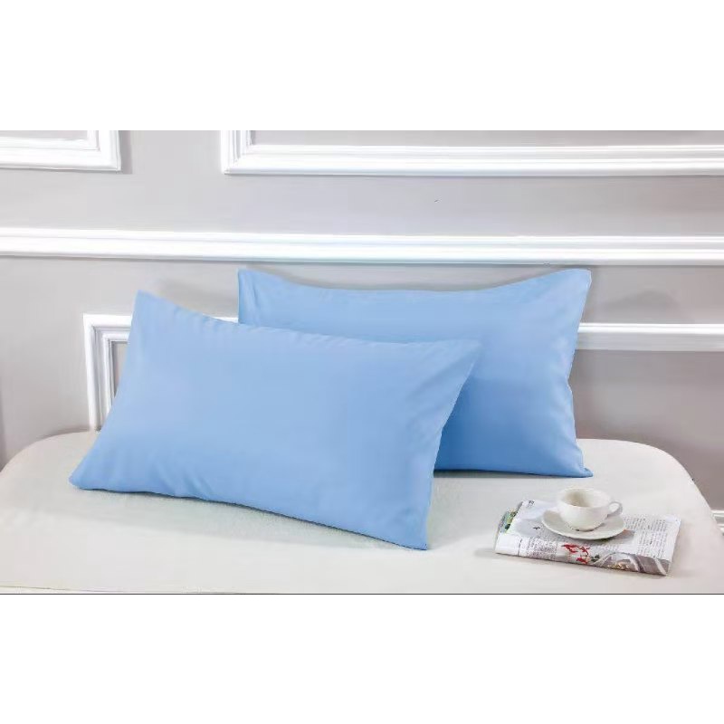 18x28 Inch 2Pc Pure Light Blue Pillow Case Style Pillowcases Cotton
