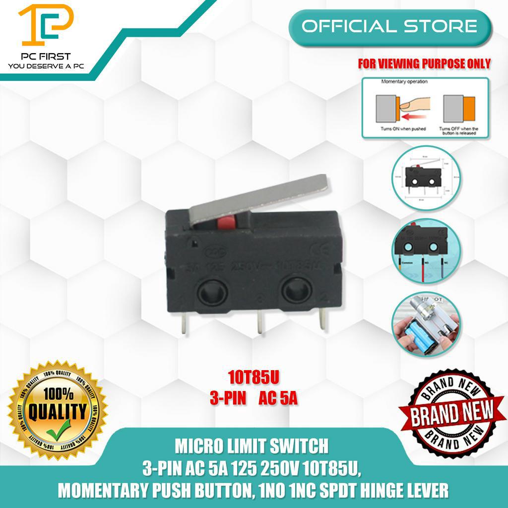 15Pcs Micro Limit Switch 5A 125 250V AC SPDT 1NO 1NC Short Hinge Roller Levr Arm Switch Snap Action Button Type 3 Pins