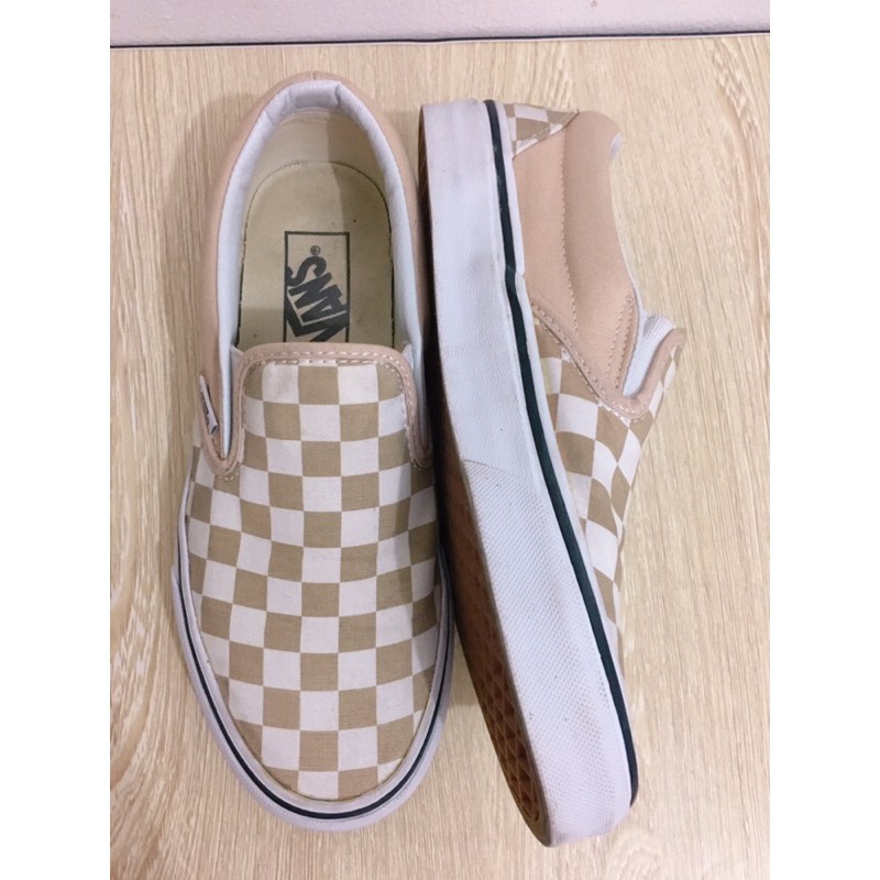 Peach colored 2024 checkered vans