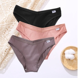 Finetoo Lingerie Sexy Women Cotton Briefs Underwear Underpants 8 Solid  Color Soft Woman Panties Intimates M-Xl 3pcs/Set