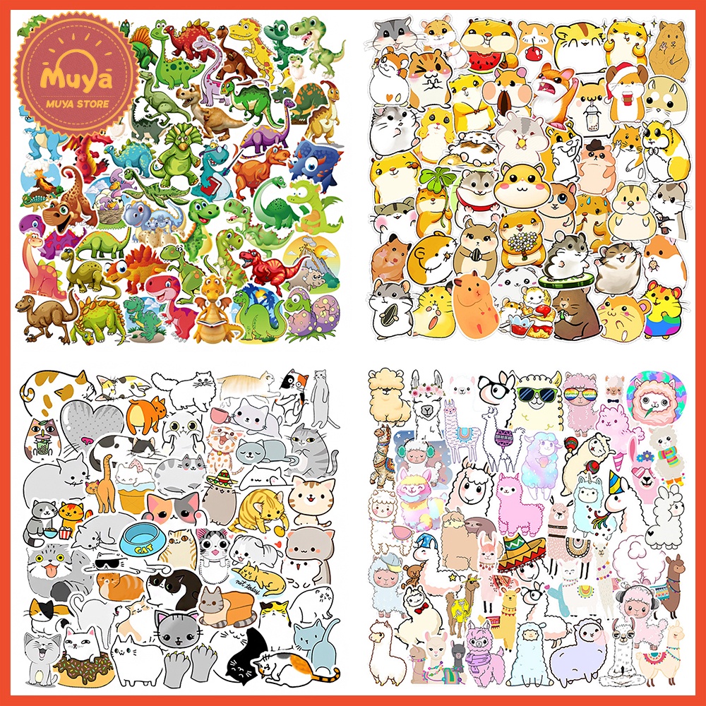 MUYA 50 Pcs Various Animal Stickers for Journal Laptop Cute Graffiti ...