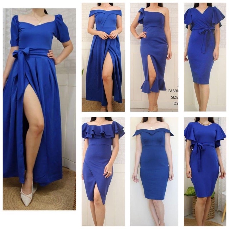 Free Shipping Royal Blue Semi Formal Dress Shopee Philippines