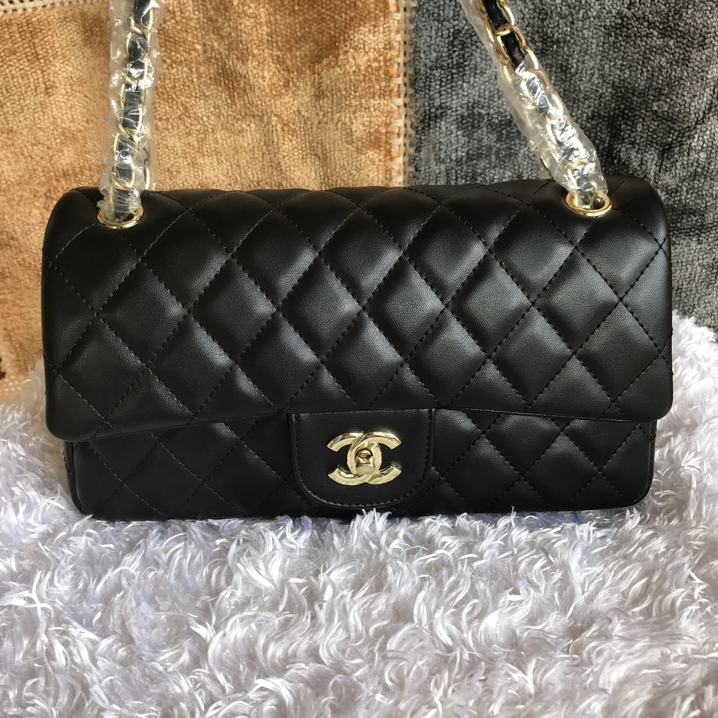 Chanel Double Flap Shoulder Sling Bag Black Shopee Philippines