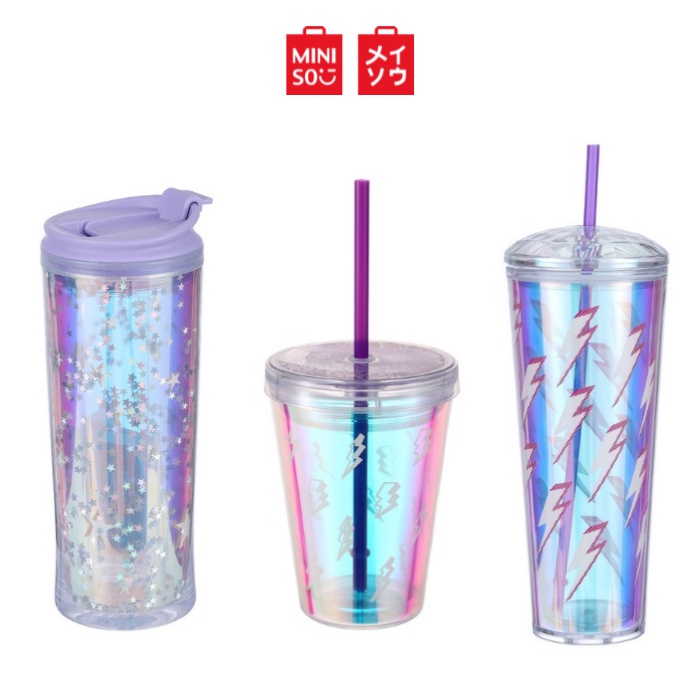 tumbler with straw Miniso Illusion Collection Water Bottle Tumbler 350, 385, 420 and 800ml
