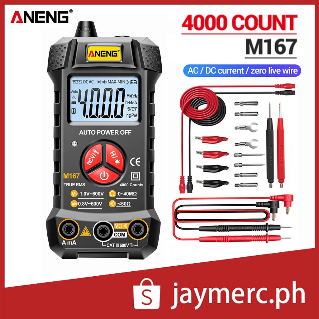 ANENG M167 Digital Mini Multimeter AC/DC Electrical Instruments Tester ...