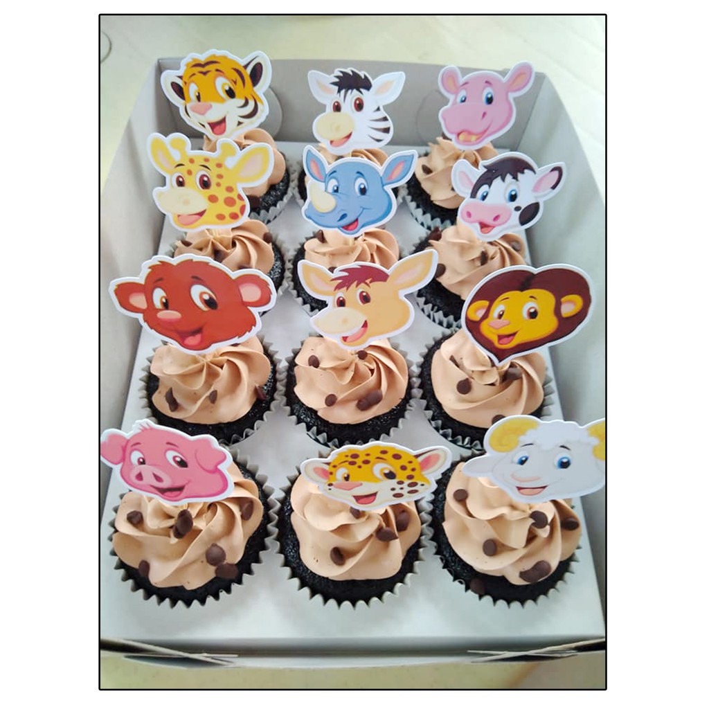 SAFARI ANIMALS CUPCAKE TOPPER Shopee Philippines