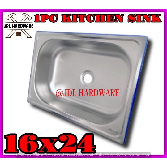 183 16x24 Stainless Kitchen Sink Single Trough Household Dishwashing ...