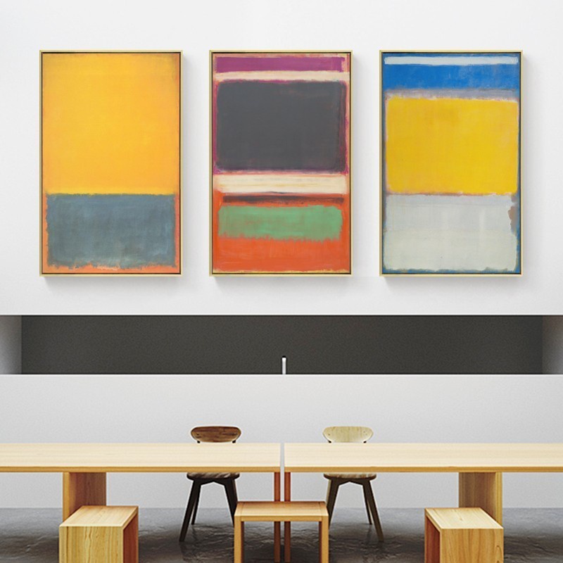 Mark Rothko Abstract Red Yellow Colorful Prints Canvas Painting Posters ...