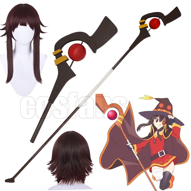 2022 New Anime God's Blessing On This Wonderful World Megumin Wigs Cane ...