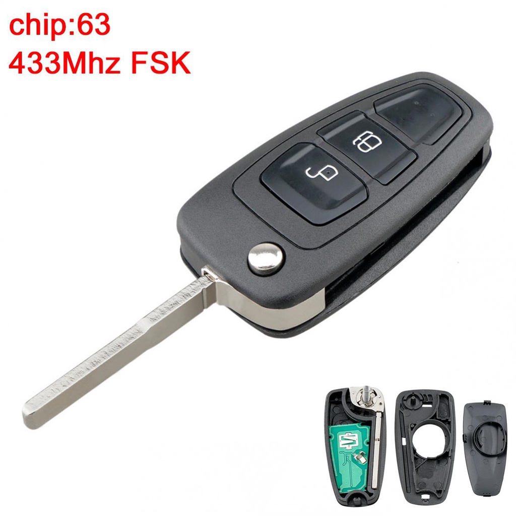 2 Buttons 433MHz FSK 4D63 Chip 5WK50166 AB3915K601DA Keyless Remote