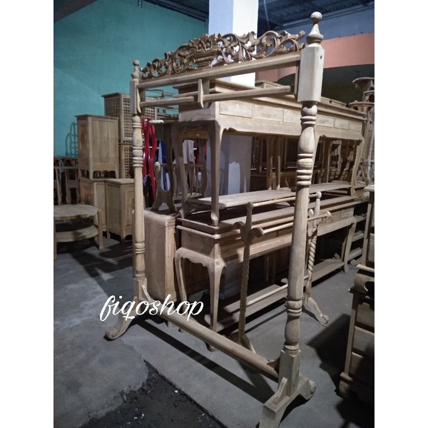 KAYU GANTUNGAN Minimalist Teak Wood Batik Clothes Hanger Jepara ...