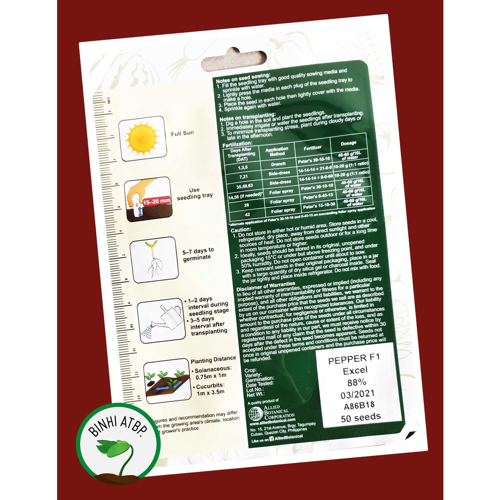 Condor Hybrid Pepper Excel F1 (Bell Pepper) Seeds (50 Seeds Pack ...