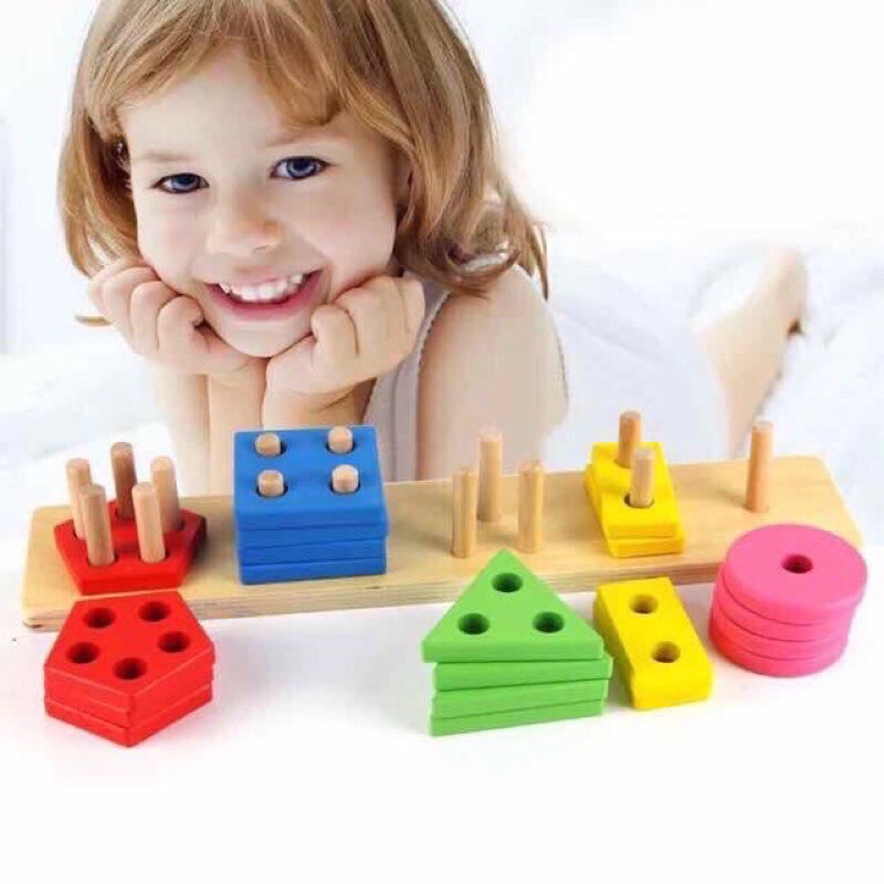 Wooden Geometric Shape Sorting Puzzle Board , geometric wooden toy ...