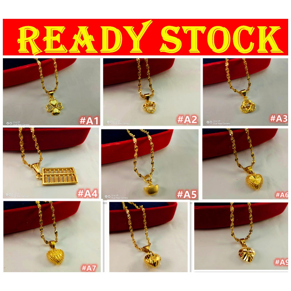 BA1-BA10 Emas Korea Necklace Set Necklace for Women Rantai Leher ...