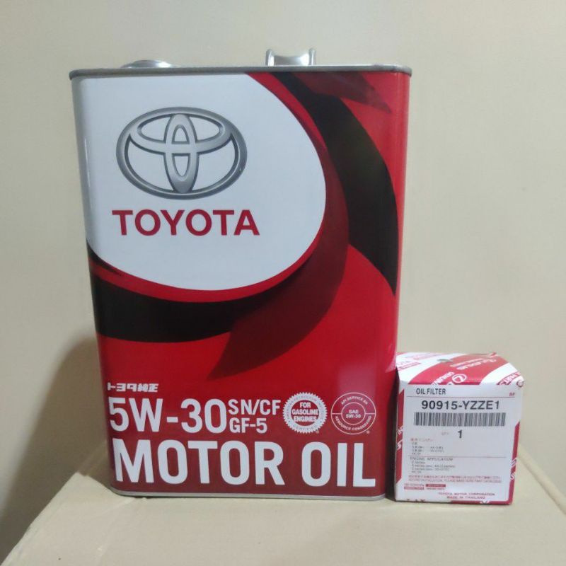 *Toyota Motor Oil 5w30 (4 Liters) (GF-5) + Oil Filter (E1 for Sedan ...