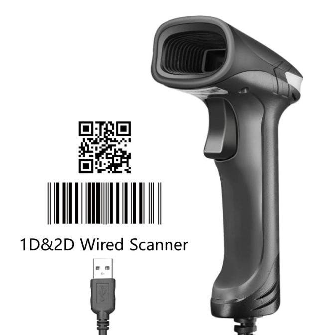Trohestar Wired Barcode Scanner 1D 2D QR Wired Bar Code Scanner ...