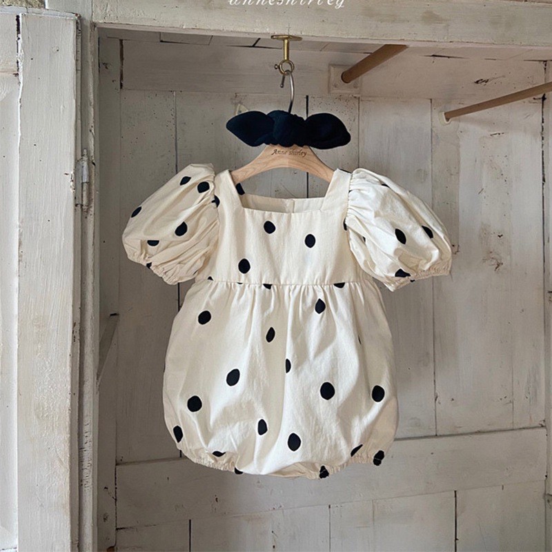 Baby Polka Dot Pattern Detachable Wing Decoration Cotton Bodysuit & Hat