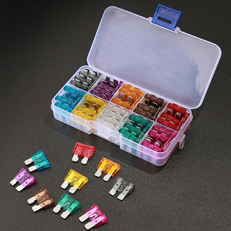 100pcs Car Fuse Assortment Set Profile Middle Size Blade Type Fuse Auto ...