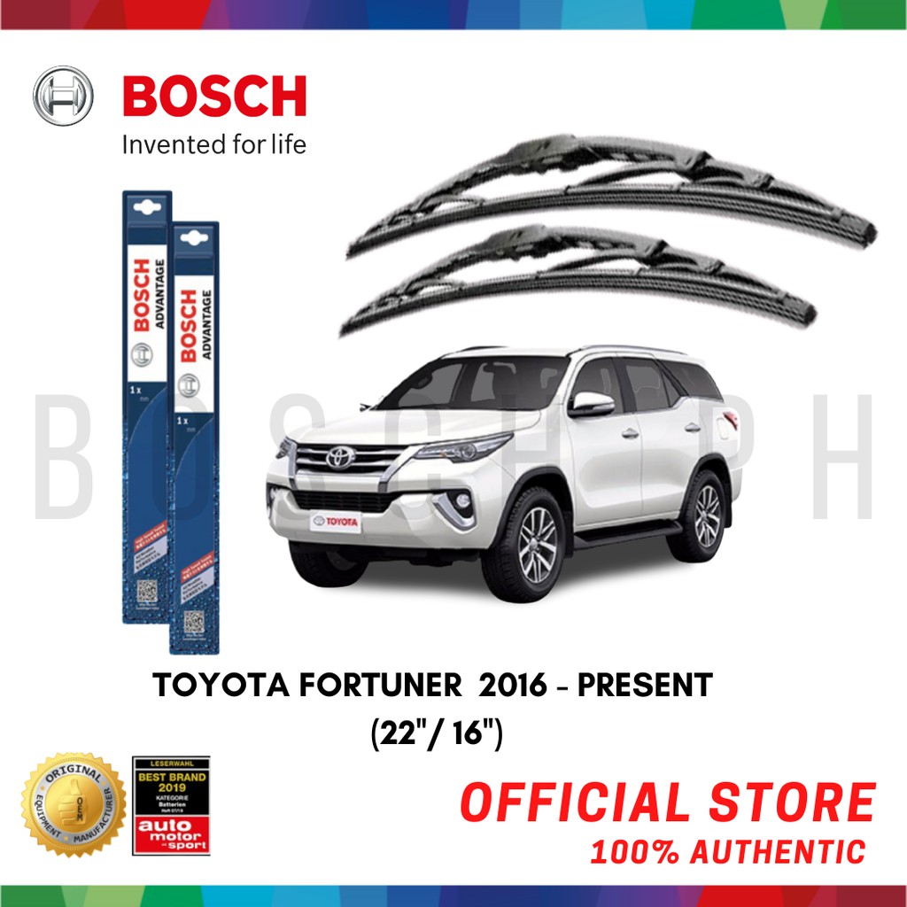Bosch ADVANTAGE Wiper Blade set for Toyota FORTUNER 2016 PRESENT (22