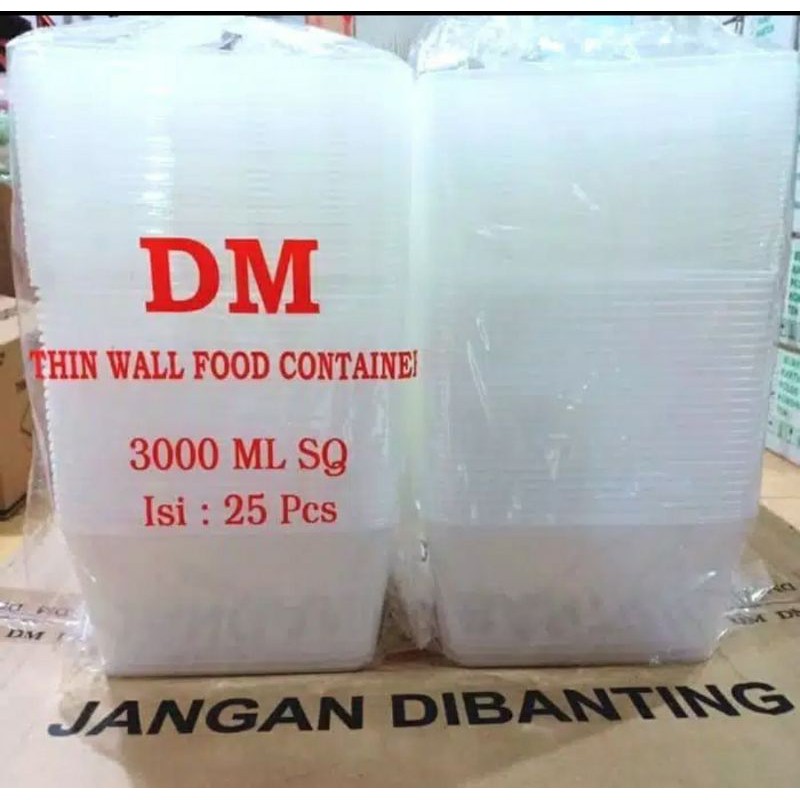 Contents 10PCS THINWALL DM 3000ML SQ THINWALL 3000 ML SQUARE LUNCH BOX ...