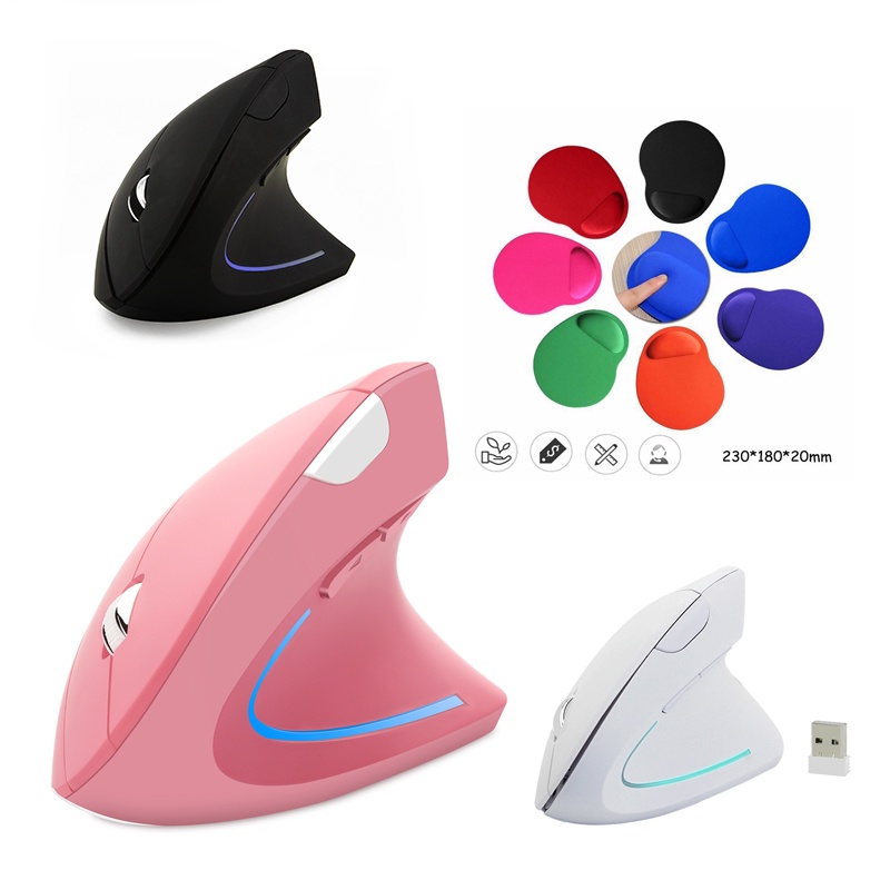 Ergonomic Vertical Mouse 2.4G Wireless Gaming PC Mouse USB Optical DPI ...