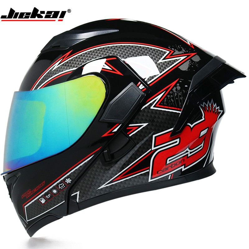 Motorcycle helmet dual lens helmet flip up racing helmet Shopee