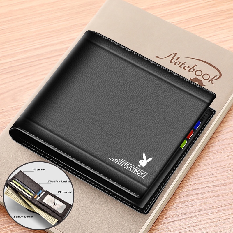 playboy wallet for men Leather two-fold coin purse men's wallet ...