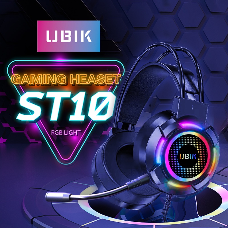 【Ship from Manila】UBIK ST10/G60 Gaming Headset RGB Colorful Gaming ...