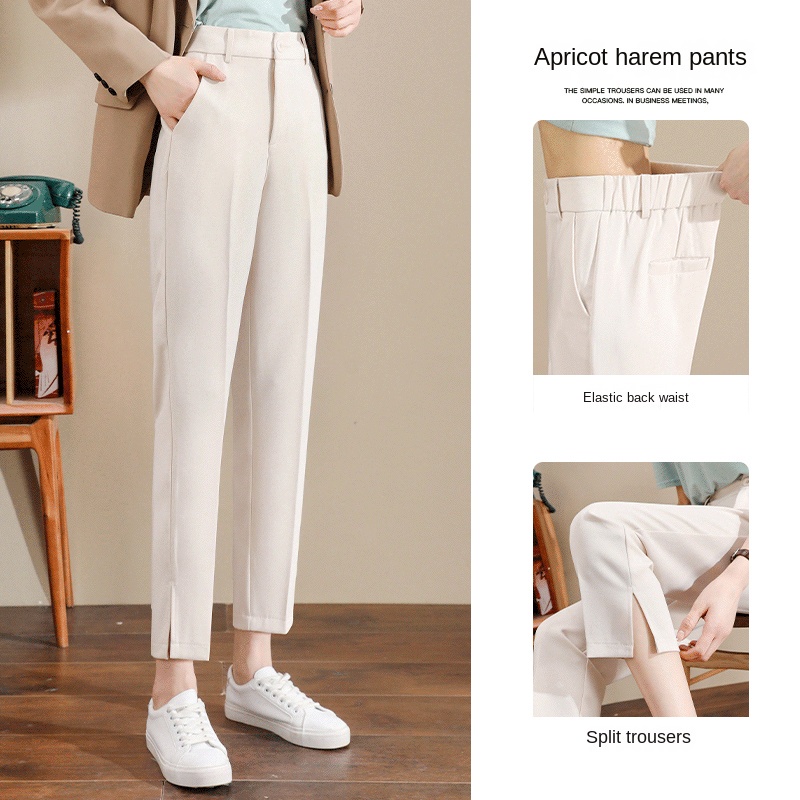 Plus Size S-3XL Long Suit Baggy Harem Pants for Women High Waist