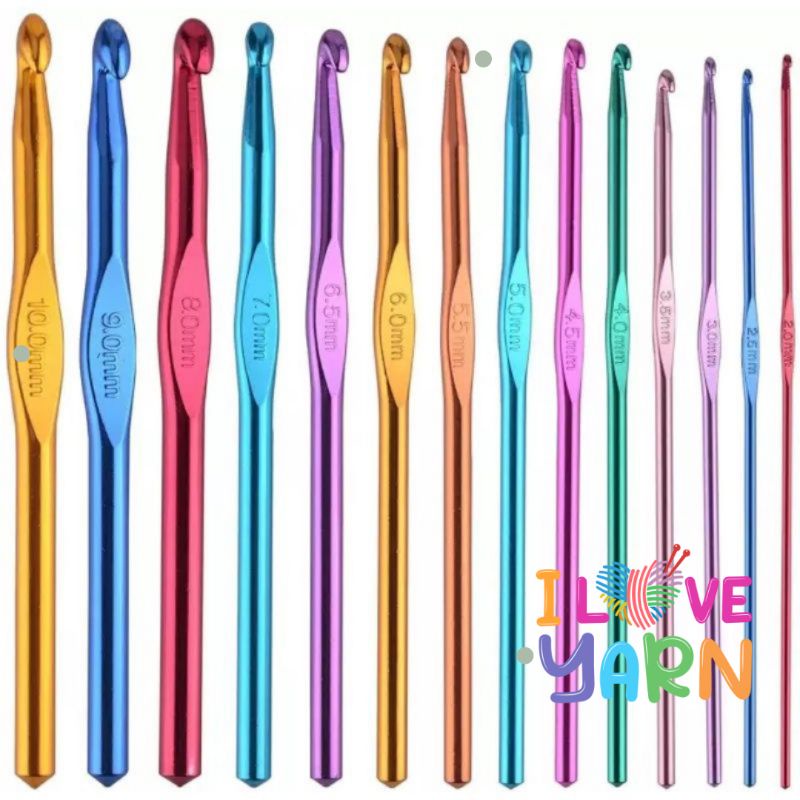 9 Pcs Color Soft Plastic Solid Handle Alumina Crochet Needle Set 2.0-6.0 mm  Crochet Sewing Needle Tool, Craft Yarn