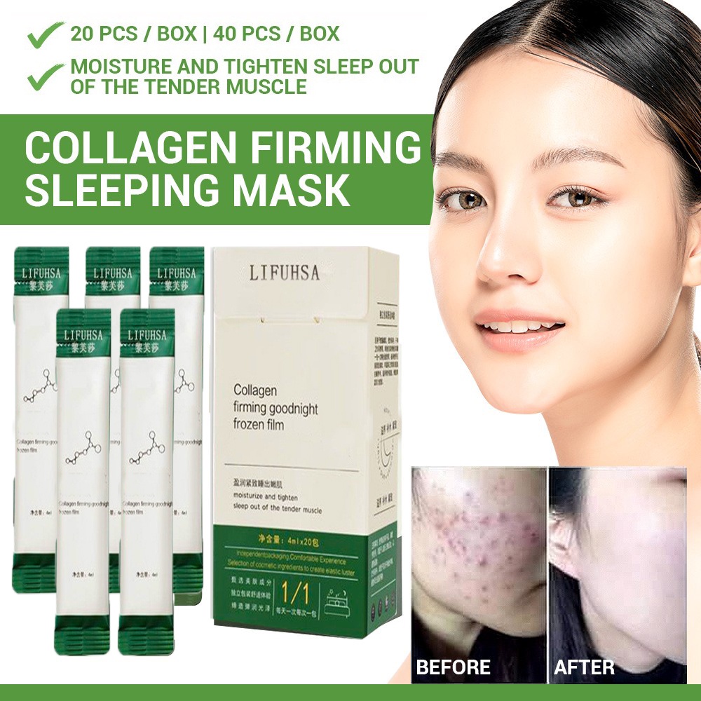 LIFUSHA 20Pcs Collagen Gelly Sleep Face Mask Firm Skin Moisturizing Oil