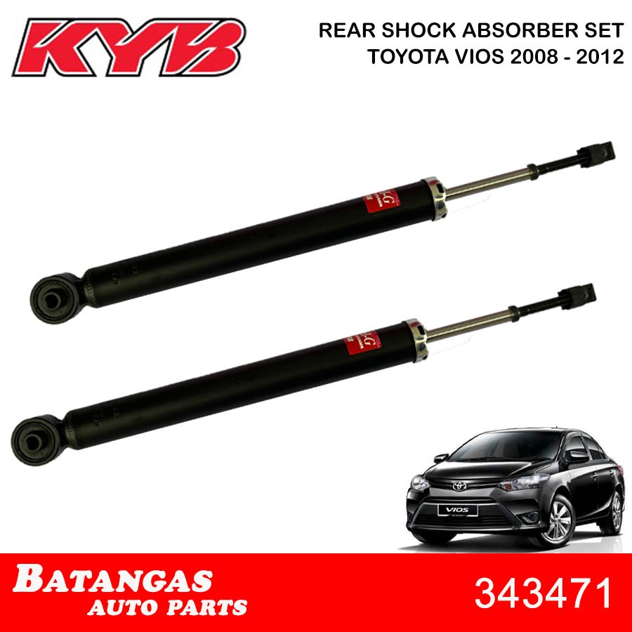 KYB REAR SHOCK ABSORBER (SET) For Toyota Vios / Yaris 2008-2012 Part No ...