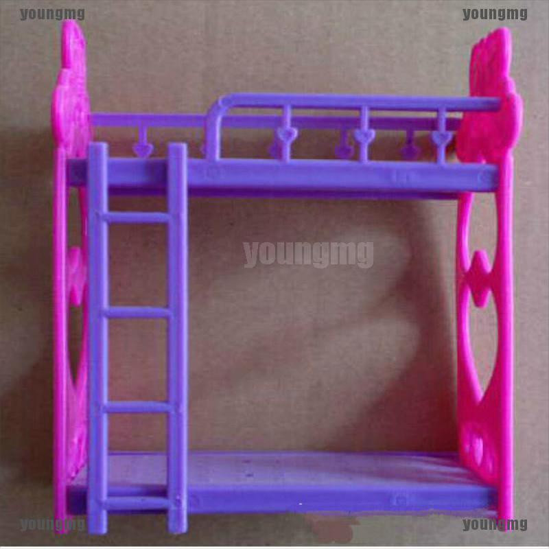 【yog】fashion 1 Set Barbie Beds With Ladder Bedroom Furniture 