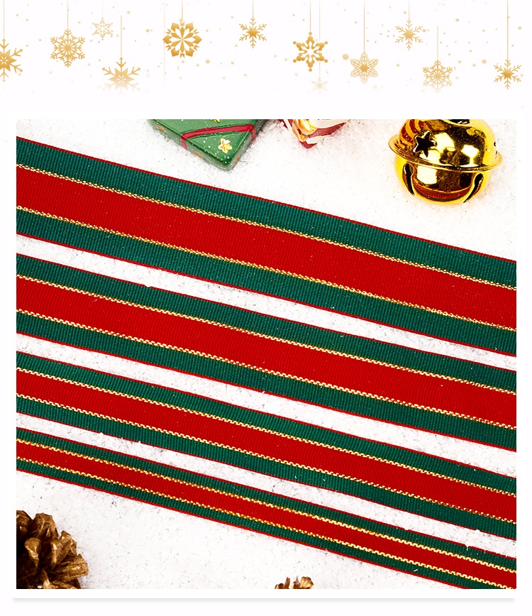 9metres/roll Merry Christmas Ribbon Gift Packaging Red and Green Ribbon ...