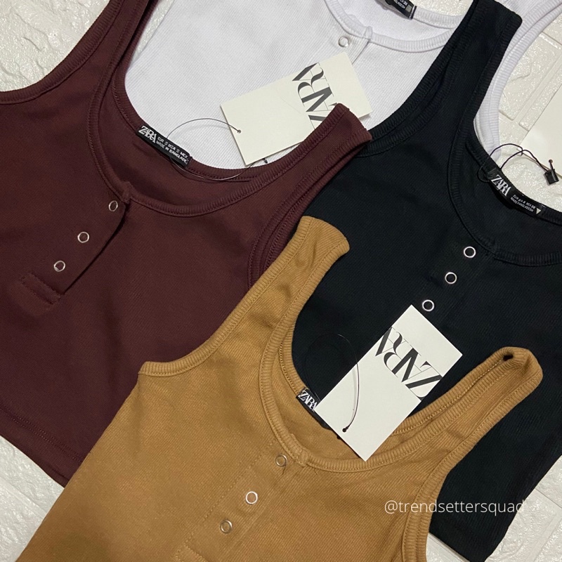 ZARA SNAP BUTTON TANK TOP TOP GRADE PREMIUM QUALITY BANGLADESH
