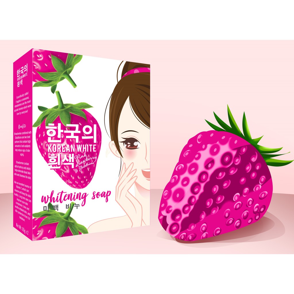 korean white pink strawberry and glutathione Korean White Strawberry Whitening w/ Gluta 90gmsx3