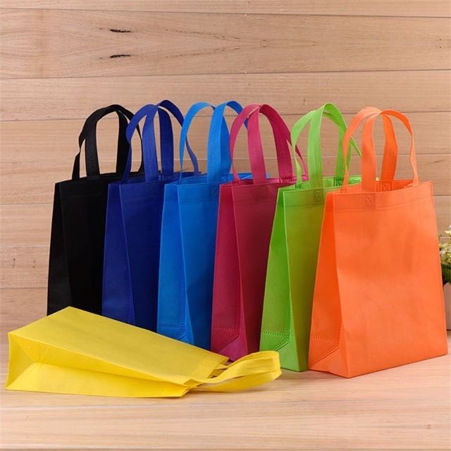 20 Pcs Handle Eco Bag Non-woven Tote Bag Shopping Storage Packaging Handbag  Eco Friendly Loop Bag