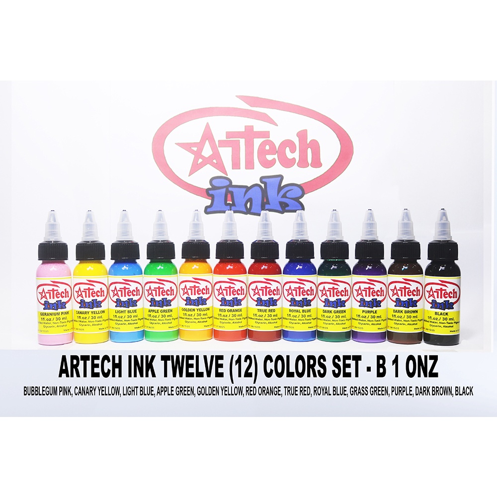 ARTECH INK TATTOO One 1onz/ 30ML color set | Shopee Philippines