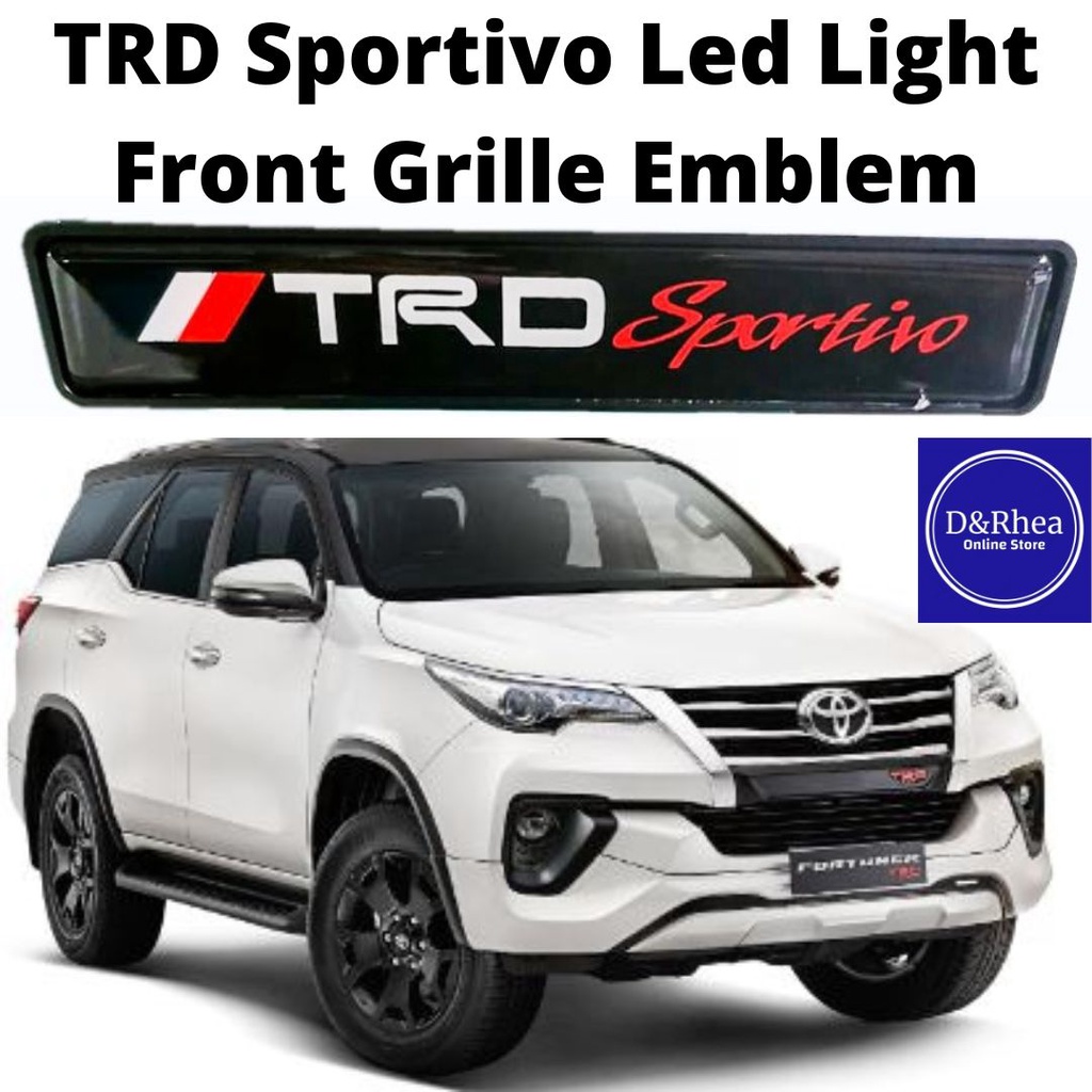 TRD Sportivo Car Front Grille Emblem Badge LED Light Waterproof ...